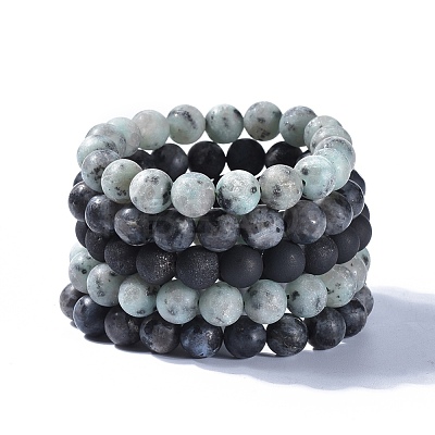 Natural Gemstone Beads Stretch Bracelets BJEW-JB04168-1