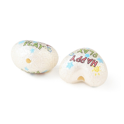 Printed Opaque Acrylic Beads OACR-B054-01K-1