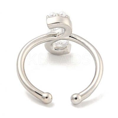 Rack Plating Brass Open Cuff Rings for Women RJEW-F162-01P-S-1