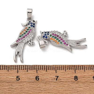 Brass Micro Pave Cubic Zirconia Pendants KK-F903-04P-1