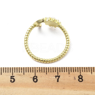 Brass Micro Pave Clear Cubic Zirconia Open Cuff Rings for Women RJEW-S402-03G-1