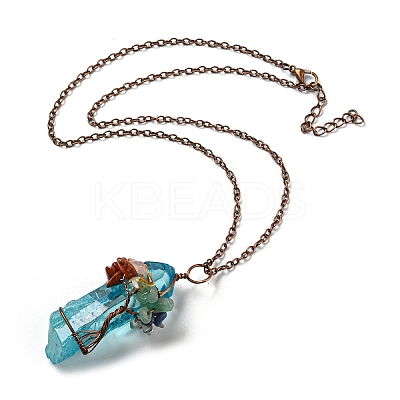 Quartz Crystal Pendant Necklaces NJEW-P287-01R-03-1