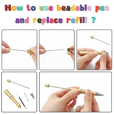 Plastic Beadable Pens X-AJEW-L082-A09-1