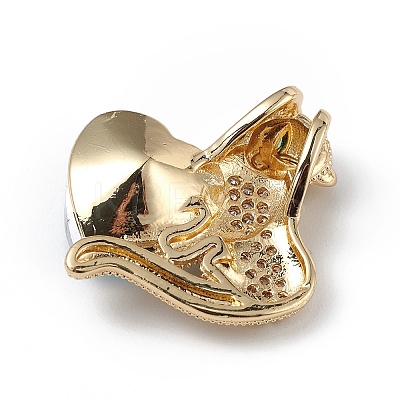 Real 18K Gold Plated Rack Plating Brass Micro Pave Clear Cubic Zirconia Pendants KK-C015-14G-10-1