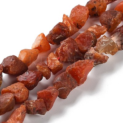 Raw Rough Natural Carnelian Beads Strands G-B065-C22-1