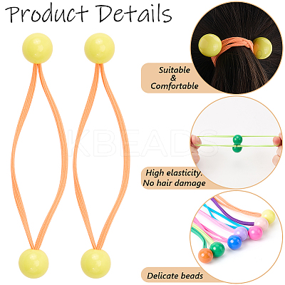7Pcs 7 Styles Candy Color Acrylic Round Hair Ties OHAR-CP0001-22A-1