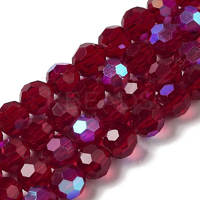 Electroplate Transparent Glass Beads Strands EGLA-A035-T6mm-L02-1
