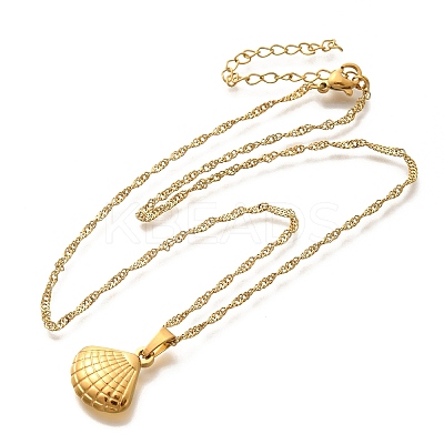 Summer Beach 304 Stainless Steel Pendant Rope Chain Necklaces for Women STAS-Z108-01G-02-1