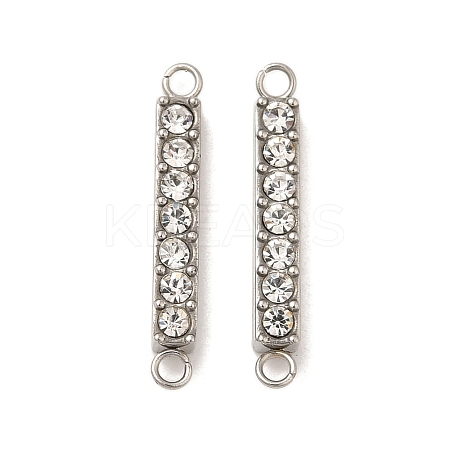 304 Stainless Steel Crystal Rhinestone Connector Charms STAS-S131-08P-1