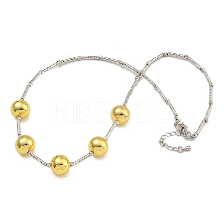 Rack Plating Brass Bib Necklaces for Women NJEW-C059-09G-05-1