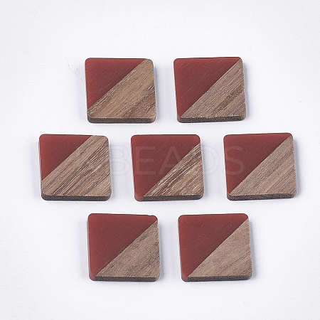 Resin & Walnut Wood Cabochons LS-RESI-S358-A-90B-1
