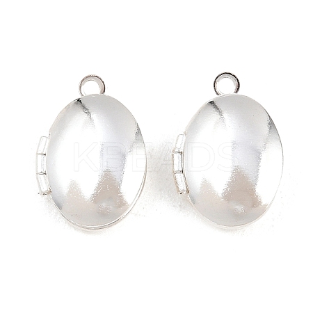 Oval Brass Locket Pendants KK-K414-12E-S-1