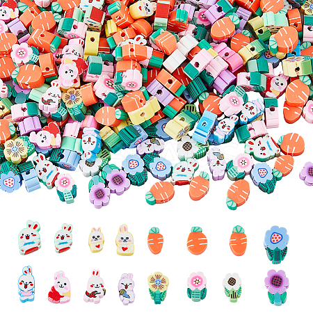 DICOSMETIC 300Pcs 3 Style Cartoon Handmade Polymer Clay Beads Sets CLAY-DC0001-12-1