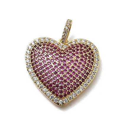 Brass Micro Pave Cubic Zirconia Pendants KK-C090-43G-03-1