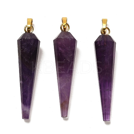 Natural Amethyst Pointed Pendants G-D089-01G-05-1