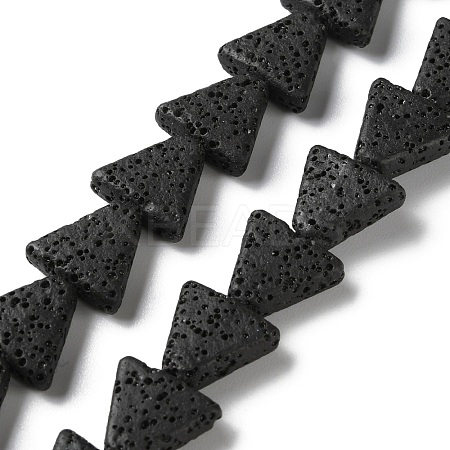Triangle Dyed Natural Lava Rock Beads Strands G-O126-04A-10-1