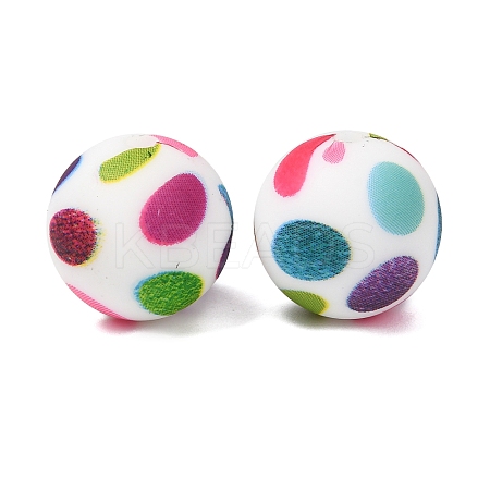 Food Grade Eco-Friendly Printed Silicone Beads SIL-A013-01A-05-1