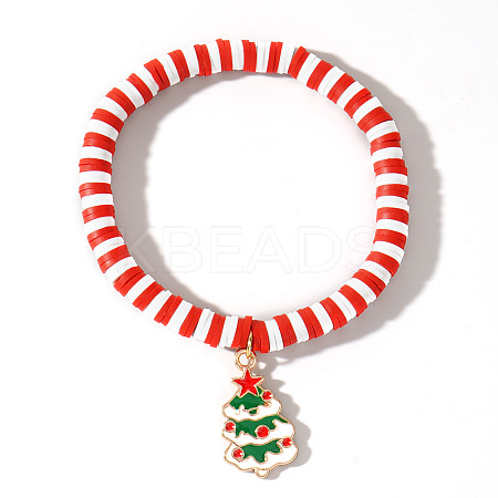 Christmas 304 Stainless Steel Enamel Charm Bracelets ZQ4442-21-1