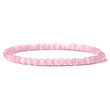 4mm Round Cat Eye Beads Bracelet for Men LS-KG3069-7-1