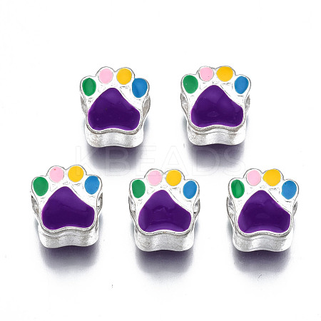 Alloy Enamel European Beads ENAM-N052-24G-1