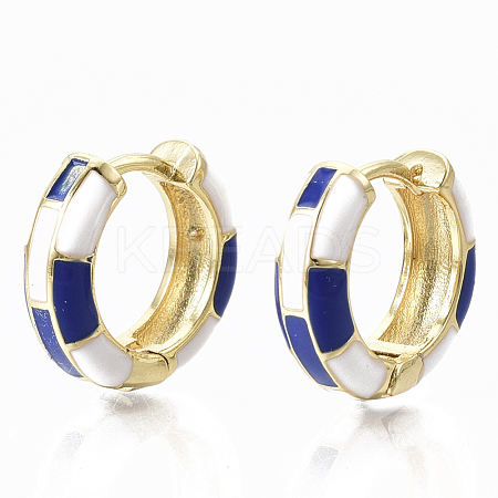 Brass Huggie Hoop Earrings EJEW-S209-06B-1