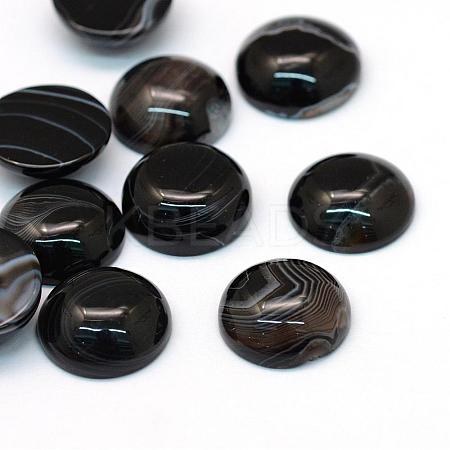 Dyed Natural Striped Agate/Banded Agate Cabochons G-R348-16mm-02-1