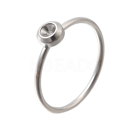 304 Stainless Steel Finger Ring Rhinestone Settings STAS-H237-01A-P-1