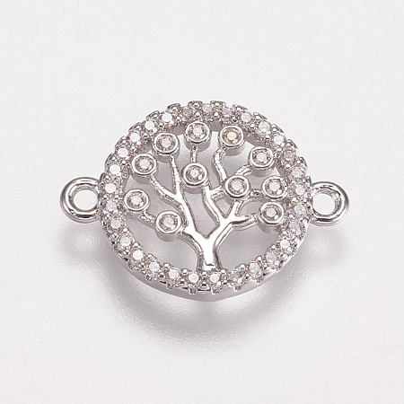 Brass Micro Pave Cubic Zirconia Links ZIRC-E143-40P-1
