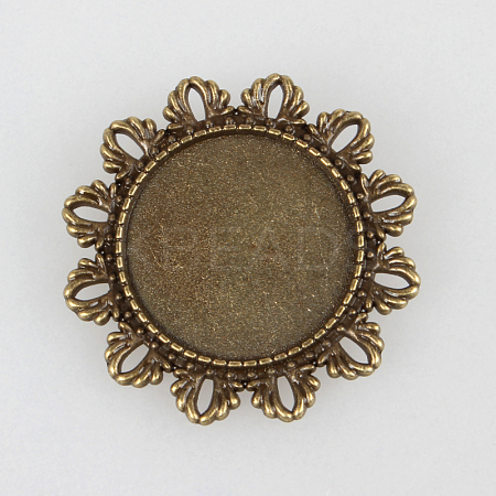 Vintage Alloy Brooch Cabochon Bezel Settings PALLOY-N0085-63AB-NF-1