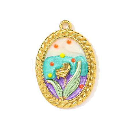 304 Stainless Steel Enamel Pendants STAS-OY003-82G-1