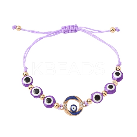 Resin Evil Eye Braided Bead Bracelets for Women BJEW-FS00018-03-1