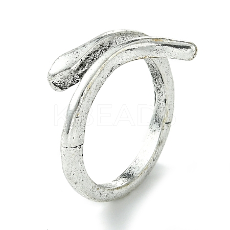 Snake Alloy Open Cuff Rings RJEW-K275-70AS-1