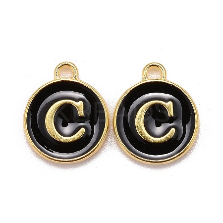 Golden Plated Alloy Charms LS-ENAM-S118-02C-1