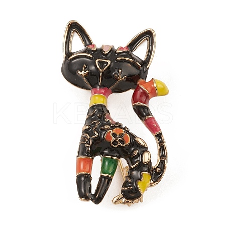 Alloy with Enamel Brooch JEWB-Q030-44G-1