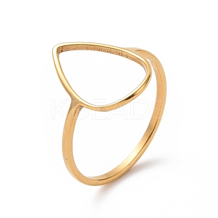 Ion Plating(IP) 201 Stainless Steel Teardrop Finger Ring LS-RJEW-J051-15G-1