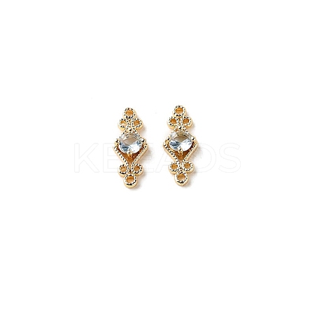 Brass Pave Cubic Zirconia Connector Charms LS-PW-WG57330-03-1