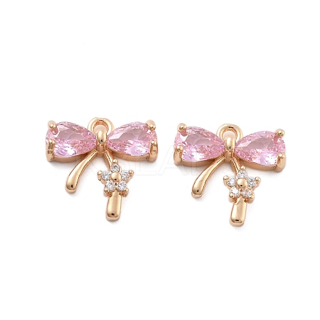 Brass Micro Pave Cubic Zirconia Pendants KK-B125-25G-1