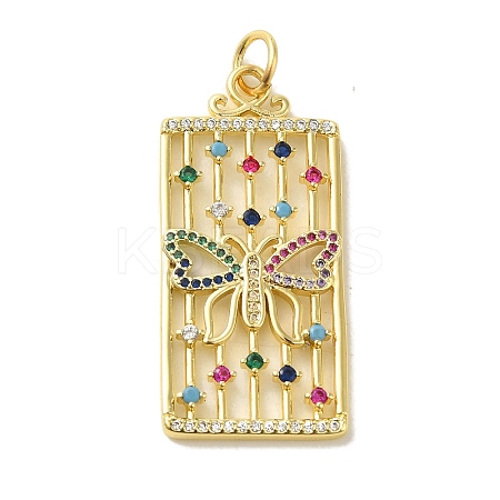 Brass Micro Pave Cubic Zirconia Pendants KK-Z042-03G-1