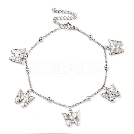 Non-Tarnish 304 Stainless Steel Charm Bracelets for Women BJEW-P334-13A-P-1