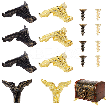 8Pcs 2 Colors Zinc Alloy Box Corner Protectors FIND-GA0007-22-1