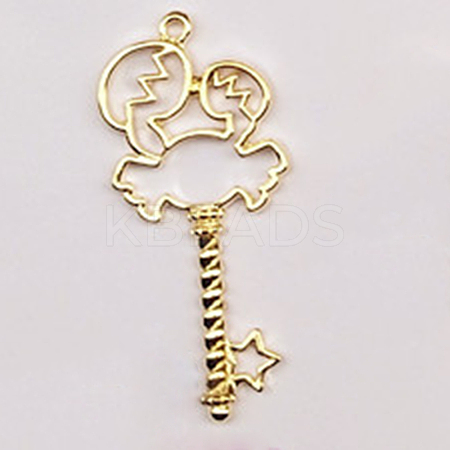 Alloy Open Back Bezel Big Pendants PALLOY-CJC0004-07G-09-1