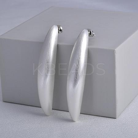 Banana Brass Stud Earrings for Women EJEW-G391-06S-1