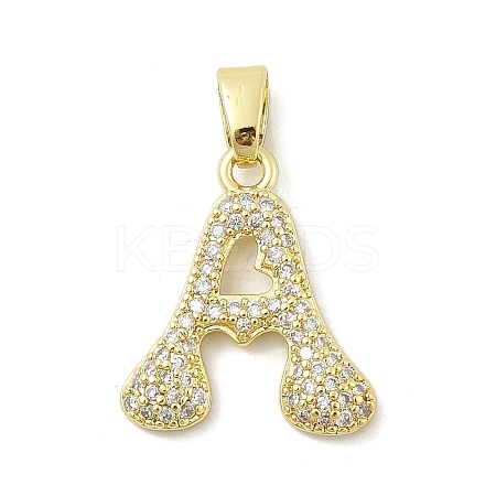 Brass Micro Pave Cubic Zirconia Pendants ZIRC-C012-01G-01-1