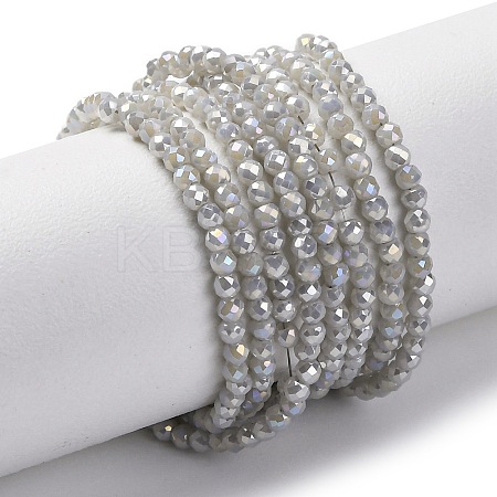 Transparent Electroplate Glass Beads Strands EGLA-H107-01A-B02-1