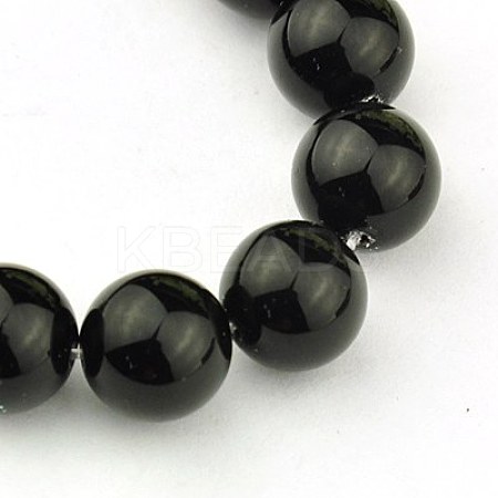 Synthetic Black Stone Beads Strands GSR14mmC044-1