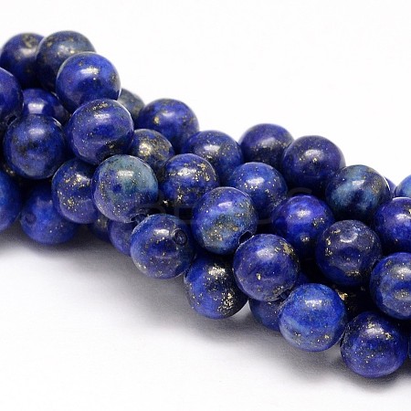 Natural Lapis Lazuli Round Beads Strands G-I181-10-12mm-1