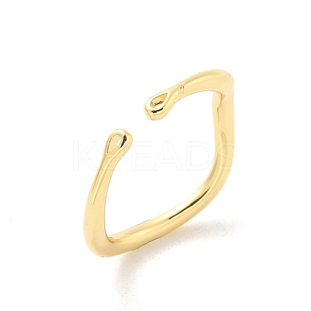 Brass Open Cuff Ring Components KK-G518-06G-02-1