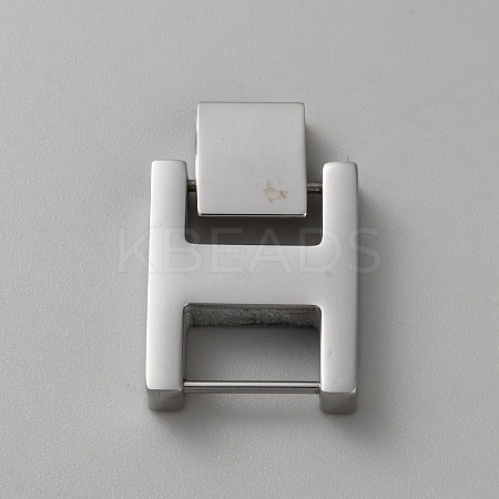 Rectangle Stainless Steel Watch Band Clasps STAS-WH0048-08C-P-1