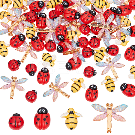 80Pcs 4 Styles Opaque Resin Cabochons CRES-SP0001-02-1