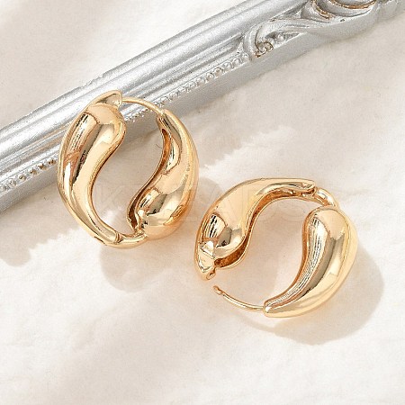 Brass Hoop Earrings for Women LS-EJEW-U041-09G-1